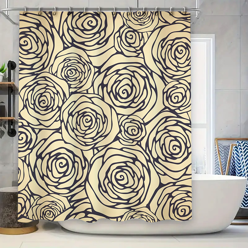 Home Bathroom Remodel - Set Tirai Mandi Motif Bunga Dekorasi