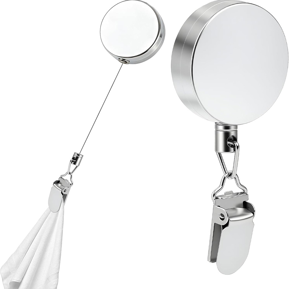 Towel Bar Stainless - Penjepit Handuk Retractable Tanpa Bor, Perekat