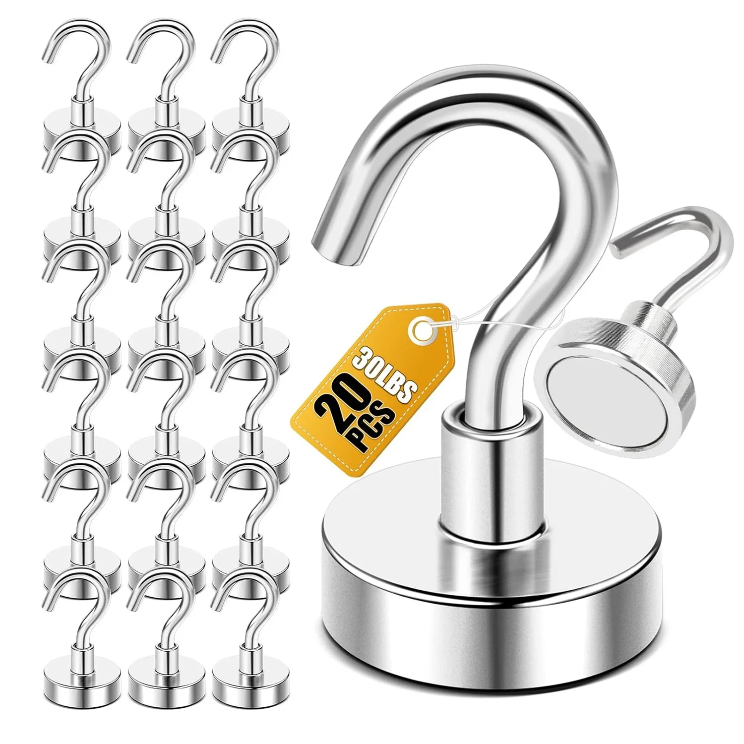 Home Bathroom Key - 20 Buah Kait Magnetik Kuat Logam