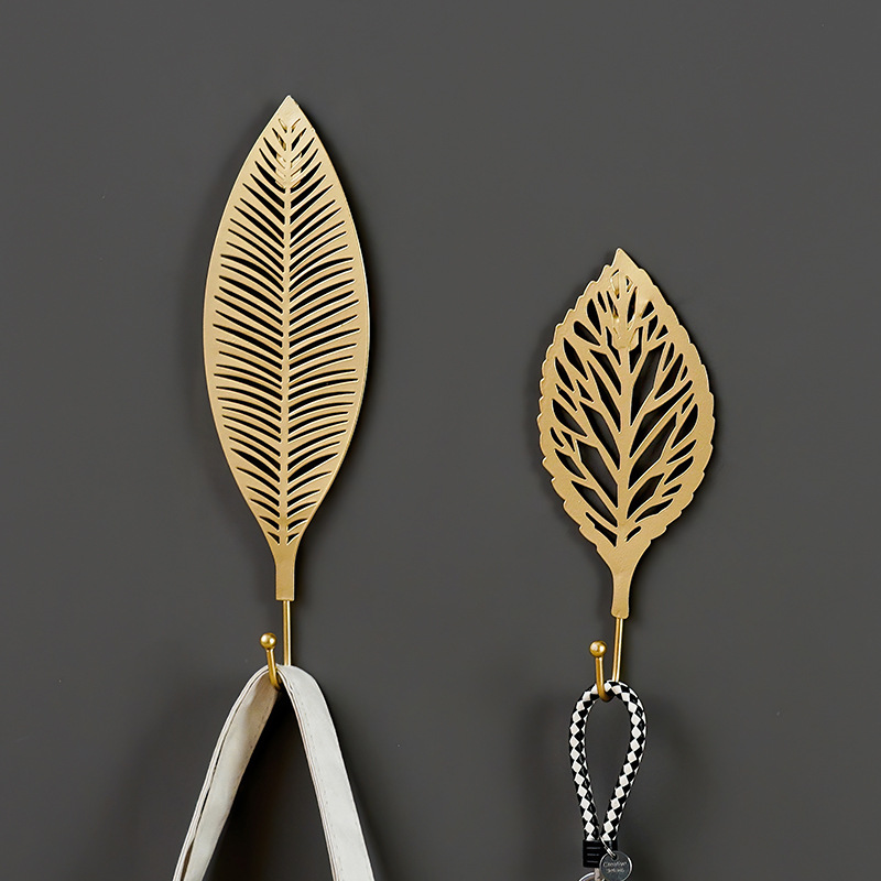 Home Bathroom Key - Gantungan Dinding Besi Tempa Motif Daun