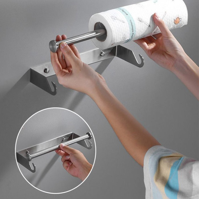 Towel Bar Stainless - Tempat Tisu Dapur Stainless Steel Tanpa