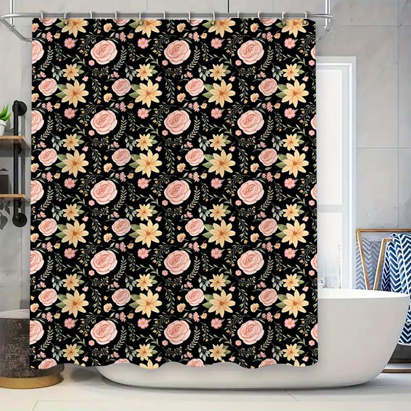 Home Bathroom Remodel - Tirai Mandi Bermotif Hitam Putih Dekorasi