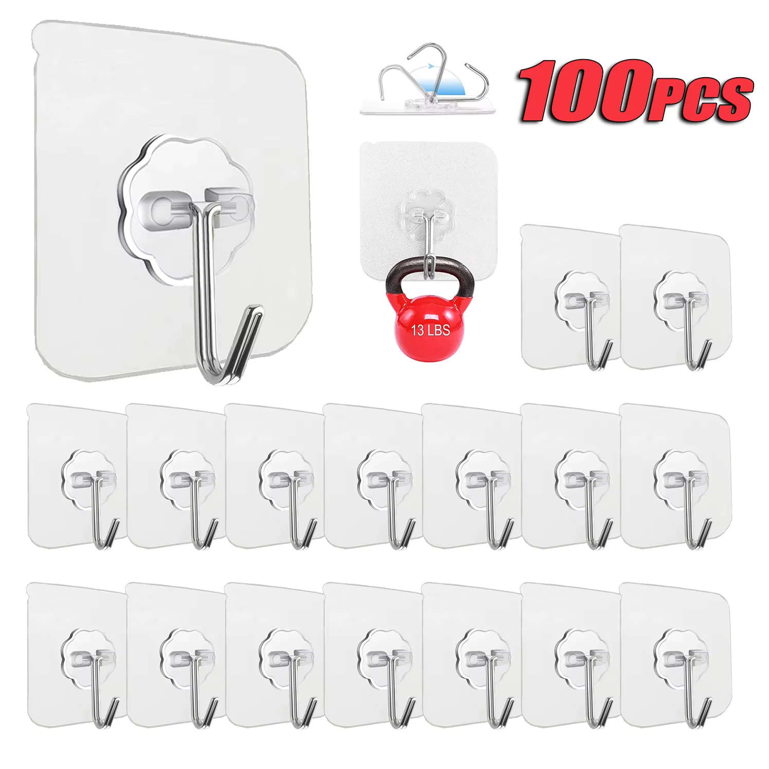Towel Bar Stainless - Kait dinding perekat stainless transparan daya