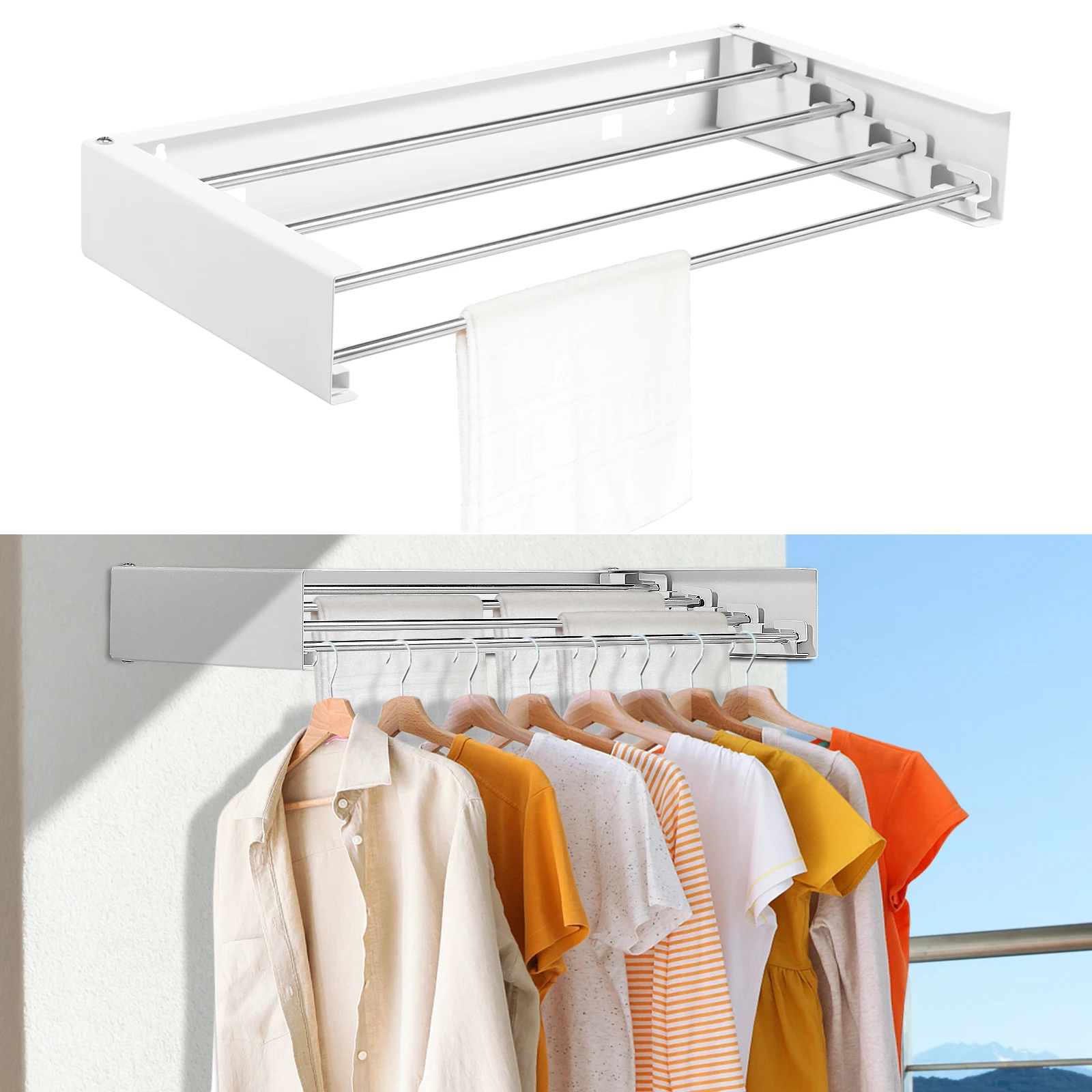 Towel Bar Stainless - Rak Pengering Pakaian Lipat Stainless Steel,