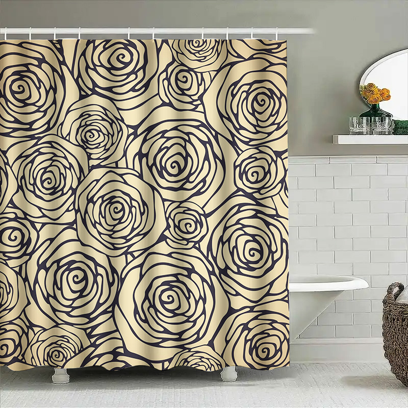 Set Tirai Mandi Motif Bunga De - Home Bathroom Remodel ulasan dan harga
