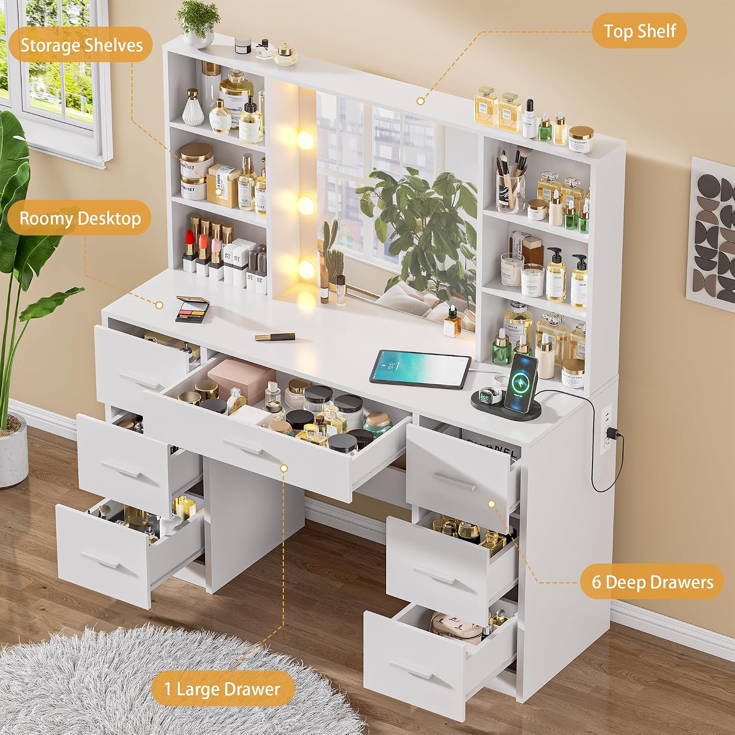 Meja Rias Besar dengan Cermin  - Home Outlet Bathroom Mirrors ulasan dan harga