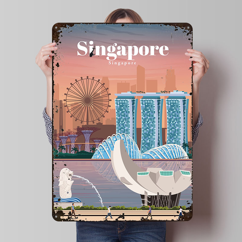 Poster Cetak Perjalanan ke Sin - Home And Bathroom Singapore ulasan dan harga