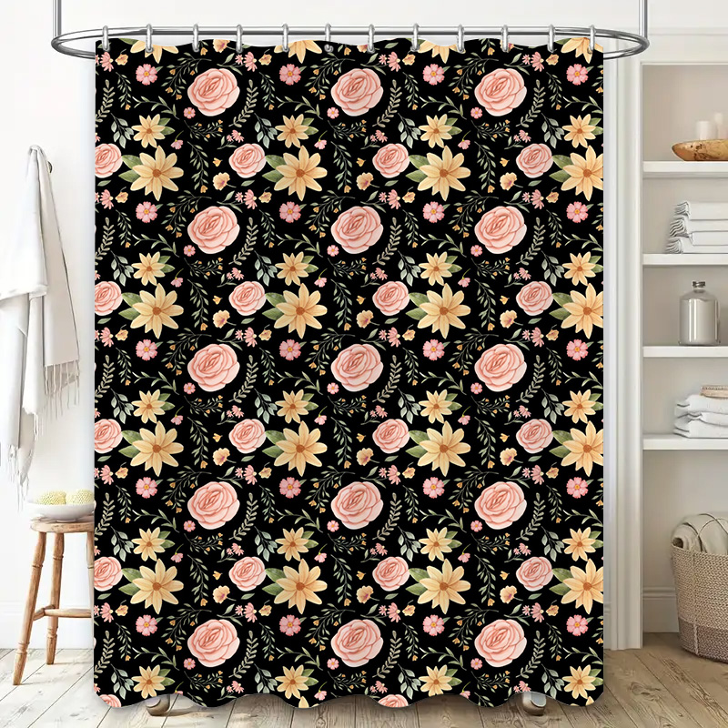 Tirai Mandi Bermotif Hitam Put - Home Bathroom Remodel ulasan dan harga