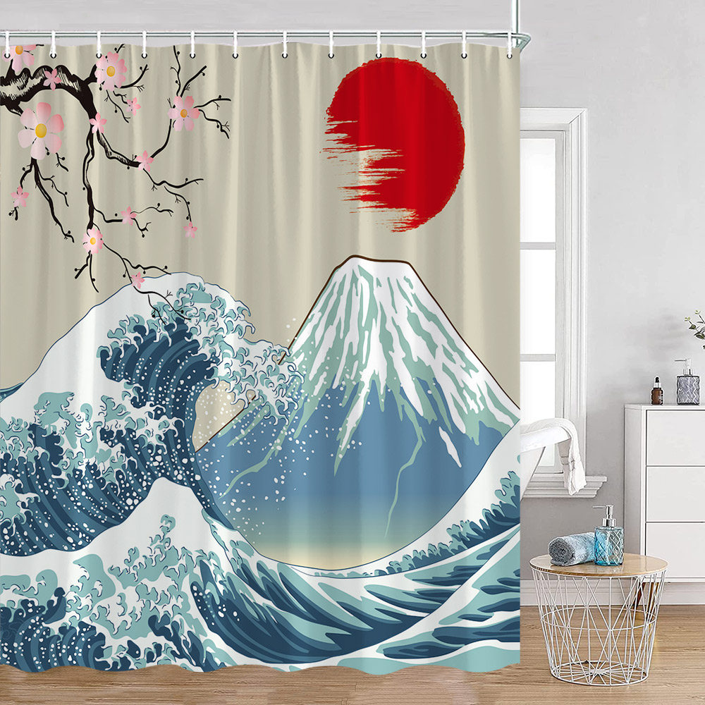 Tirai Mandi Gaya Jepang Tirai  - Japan Bathroom.Home ulasan dan harga
