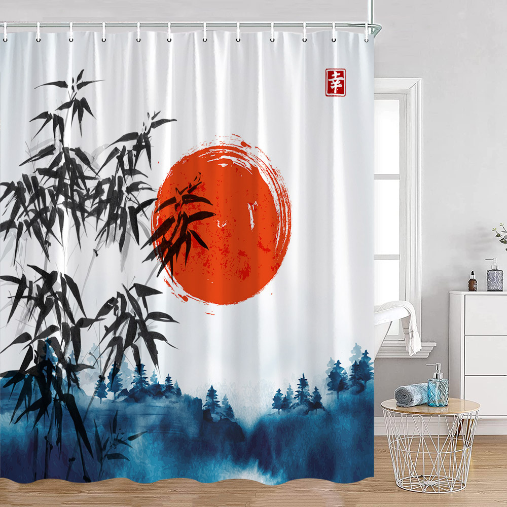 Tirai Mandi Gaya Jepang Tirai  - Japan Bathroom.Home ulasan dan harga