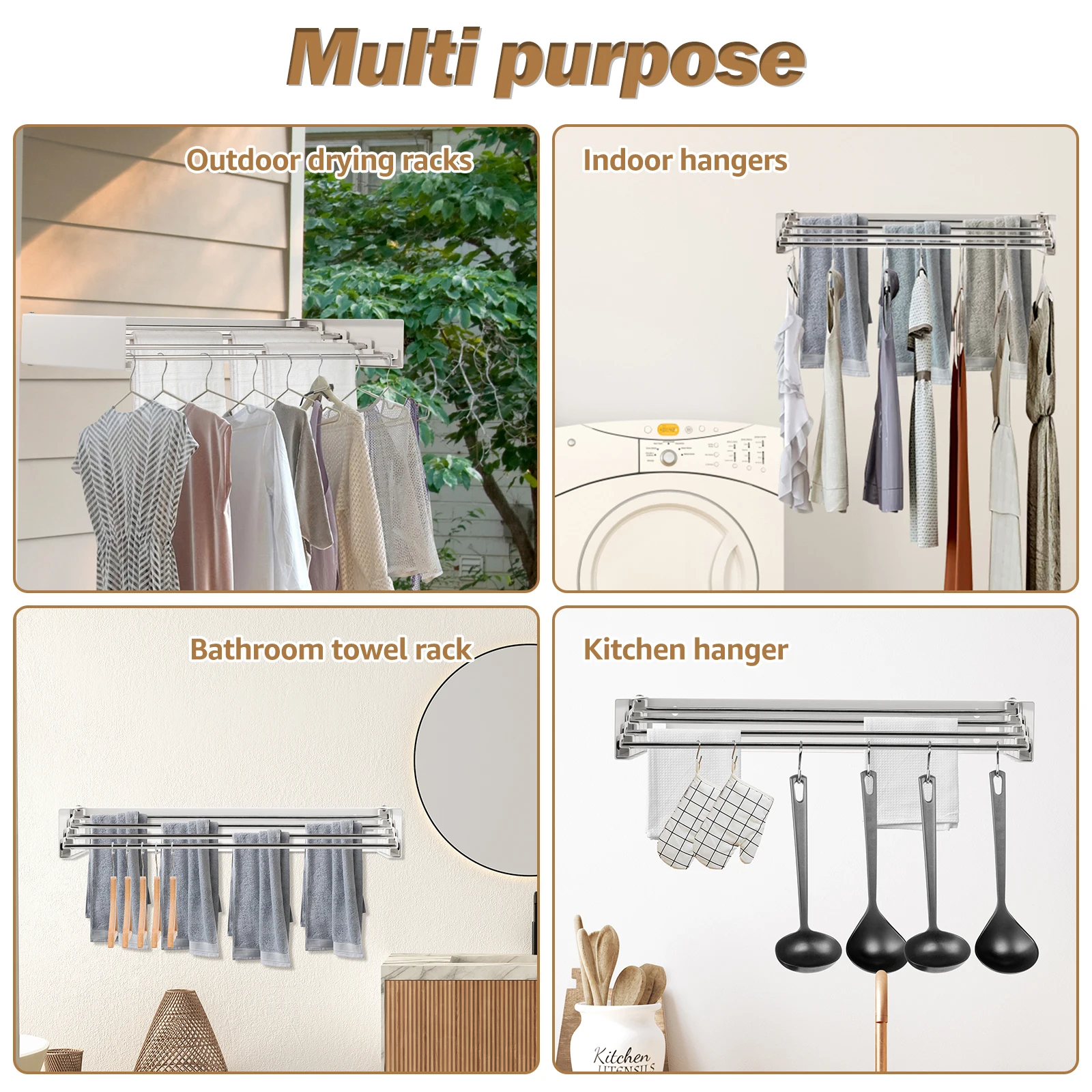Rak Pengering Pakaian Lipat St - Towel Bar Stainless ulasan dan harga